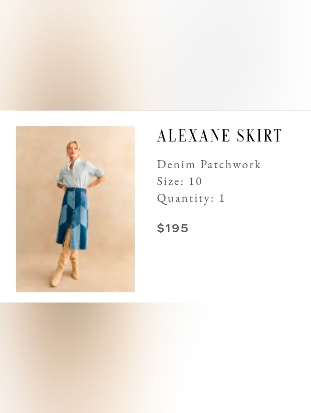 Sezane Alexane Skirt Denim Patchwork - Size 10